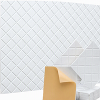 Panneau acoustique en feutre PET matelassé en forme de losange, en fibre de polyester 3D, insonorisant, à coller soi-même, pour la décoration intérieure