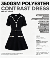 Robe courte en polyester tissé pour femmes, col en V, boutons métalliques, style simple et décontracté, nouvelle mode estivale, tenue quotidienne pour femmes