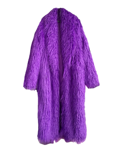 Cappotto di Lusso in Pelliccia di Agnello Mongolo per <span class=keywords><strong>Donna</strong></span>, Colorato Invernale Caldo in Finto Cachemire e Lana, Stile Lungo fino a Terra in <span class=keywords><strong>Ecopelle</strong></span> a Prezzo di Fabbrica - Product Image 5