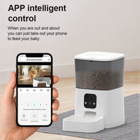 Distributeur automatique intelligent pour animaux de compagnie avec alimentation programmée, contrôle à distance par application, double alimentation, matériaux sûrs pour les aliments, pour chats et chiens