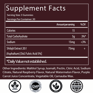 Gomitas de Shilajit OEM/ODM de Venta Caliente para Hombres y Mujeres |   Suplemento Sin Azúcar con Ácido Fúlvico, Apoya la Energía y la Inmunidad, 90 Unidades - Product Image 2