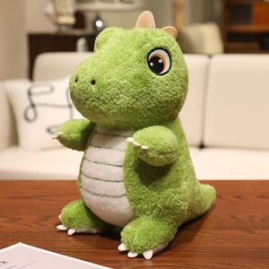 Vente en gros de jouets en peluche dinosaures amusants au design de dessins animés, 25 cm, 35 cm, 45 cm, avec de grands yeux mignons - Product Image 2