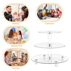 Grosir Pabrik Rak Kue Akrilik 3 Tingkat Ramah Lingkungan dengan Lampu LED untuk Pameran Kue Cupcake di Pesta Pernikahan, Ulang Tahun, dan Tahun Baru - Product Image 5