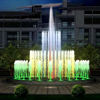 Fuente Musical Circular de Gran Escala para Exteriores, Decorativa para Plazas, con Chorro Alto y Luces LED RGB