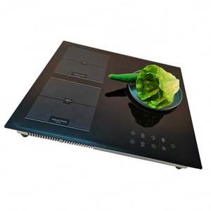 Placa de Cocción Híbrida Integrada de 3 Quemadores, Diseño 2025, Superficie de Vidrio Negro, Electrodoméstico de Cocina - Product Image 1