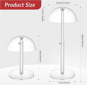Soporte <span class=keywords><strong>de</strong></span> exhibición <span class=keywords><strong>de</strong></span> sombrero <span class=keywords><strong>de</strong></span> acrílico transparente Soporte <span class=keywords><strong>de</strong></span> sombrero abovedado <span class=keywords><strong>de</strong></span> encimera ajustable en altura para gorras <span class=keywords><strong>de</strong></span> béisbol Vaquero - Product Image 2