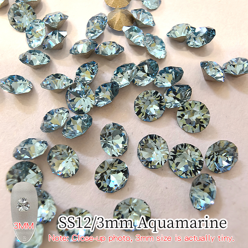 SS12/3mmAquamarine 6pcs