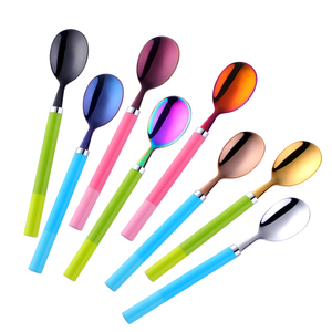 Miễn phí bé trẻ em thép không gỉ dao kéo đồ dùng Flatware muỗng và Fork Set với phim hoạt hình Silicone xử lý - Product Image 1