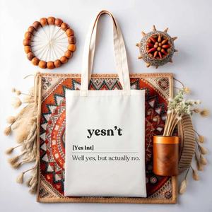 Sac fourre-tout en toile de coton de couleur beige pour femmes sac à main de voyage portable avec logo personnalisé sac d'épicerie durable - Product Image 3