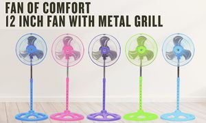 Grille en métal de 12 pouces 3 lames en aluminium entièrement couleur ventilateur de support puissant pour le refroidissement du salon - Product Image 5