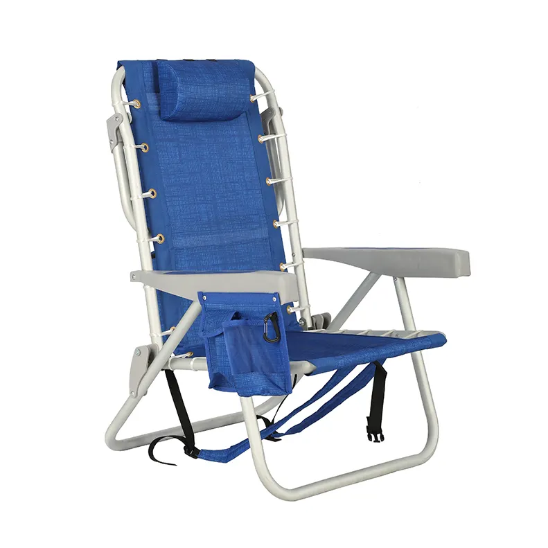 Plage de chaises pliantes en métal de sac à dos de camping en aluminium portatif extérieur fait sur commande