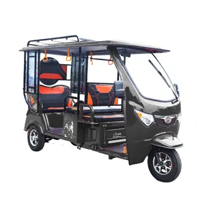 2022 Panel Surya Becak Listrik Lithium Tiga Roda Sepeda Motor untuk Penumpang Taksi dengan Atap Penumpang