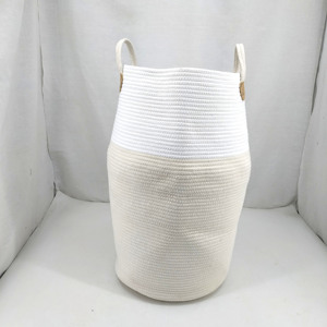 Cotton Rope Basket Wholesales New Style Large Cotton Rope Woven Laundry Bread Storage Basket With Long Handles