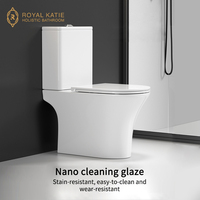 Projet d'hôtel Sanitaire Céramique Wc Siège de Toilette Lavage Rinçage Toliet Bol Carré Closestool ModernDeux Pièces Toilettes