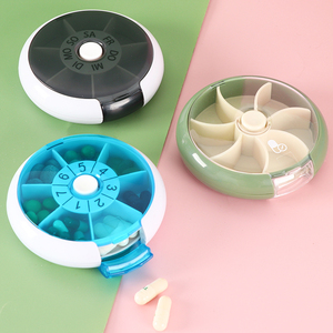 SUNSHING Rotating Pill Organizer Personalized Snapshut Pill Case <b>7</b> Day Travel Supplement Dispenser Vitamins Storage Container - Product Image 5