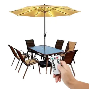 Outdoor Courtyard Umbrella Lamp LED String Lights with Remote Control Umbrella Lamp Waterproof Camping Decoration 8 Modes 104