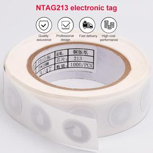 Etiquetas NFC RFID Programables Personalizadas <span class=keywords><strong>con</strong></span> Chip NTAG213 215 216, Etiquetas RFID HF de 13.56MHz, Redondas de PET de 25mm, Resistentes al Agua - Product Image 2