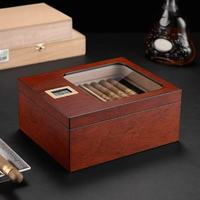 Caja de Madera MDF con Diseño de Pino y Chocolate para Cigarros, Protección Hidratante, Grabado Láser Disponible, Ideal para Ocasiones Especiales