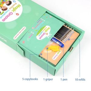 Juego <span class=keywords><strong>de</strong></span> 5 libros <span class=keywords><strong>de</strong></span> escritura en inglés <span class=keywords><strong>para</strong></span> práctica <span class=keywords><strong>de</strong></span> caligrafía Montessori, juego <span class=keywords><strong>de</strong></span> 5 bolígrafos reutilizables <span class=keywords><strong>para</strong></span> práctica <span class=keywords><strong>de</strong></span> dibujo <span class=keywords><strong>de</strong></span> matemáticas del alfabeto - Product Image 2