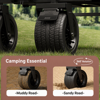 Chariot utilitaire pliable portable à quatre roues en tissu Oxford 600D respirant et peu encombrant pour les courses et les pique-niques en extérieur (OEM)