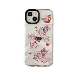 Cute Angel design Clear Phone case For iphone 13