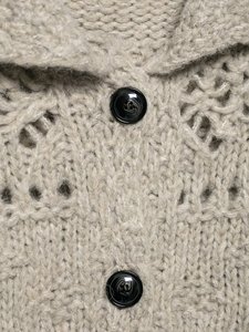 KAR & OT ZA 2025 Outono/Inverno Novo Doce Gola Solta Chunky Malha Oco-Out Manga Longa Malha Cardigan Camisola 6771133 - Product Image 4