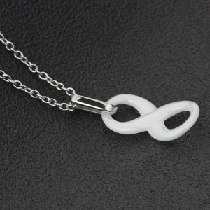 Collar de Cerámica Blanco con Forma de Ocho, 27MM, Cadena Minimalista para Clavícula, Cadena de Moda para Suéter, Joyería para Uso Diario, Regalo - Product Image 5
