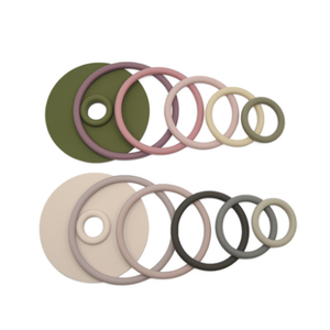 Juguete de apilamiento de silicona de grado alimenticio para bebés, conjunto de formas circulares coloridas, juego de pila educativo para niños - Product Image 1