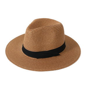 Venta al por mayor logotipo personalizado Fadora Trilby papel <span class=keywords><strong>Sombrero</strong></span> Panamá <span class=keywords><strong>Fedora</strong></span> <span class=keywords><strong>Sombrero</strong></span> de paja Gorra para hombres mujeres Unisex <span class=keywords><strong>verano</strong></span> - Product Image 1