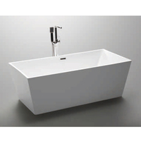 Baignoire autoportante rectangulaire moderne en pierre artificielle, de luxe, écologique et durable, avec thérapie par l'air, pour hôtel