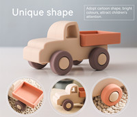 Camion ambulance en silicone de qualité alimentaire pour bébé, jouet éducatif Montessori, cadeau pour nouveau-né, garçon, fille, 0-12 mois, 1 pièce