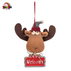 자베스 부드러운 봉제 동물 곰 순록 크리스마스 장식 홈 트리 걸이용 장식품 패브릭 세트 파티용 크리스마스 승화 전사 - Product Image 2