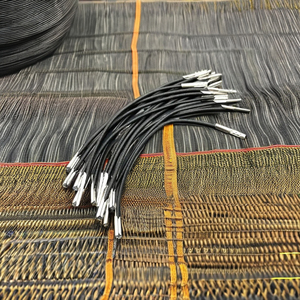 <b>Braided</b> Nylon Drawcord 8 Strand Elastic <b>Cord</b> Coated Black Metal Tips for Bags - Product Image 3