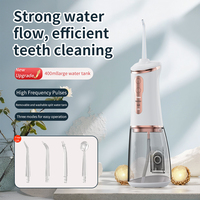 Hydropulseur sans fil rechargeable OEM en gros, irrigateur buccal 380 ml, chargement Type-C, IPX7, jet d'eau dentaire portable