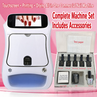 Machine d'impression d'ongles intelligente 1200 DPI avec écran tactile, appareil d'impression automatique d'art d'ongles avec lampe de durcissement UV LED pour salon