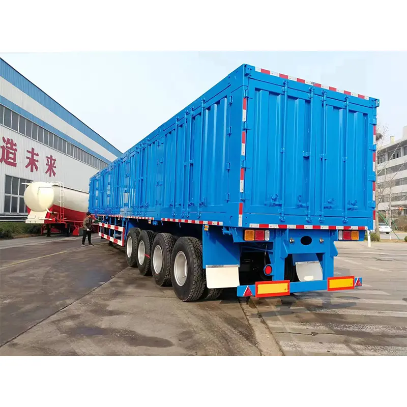 新製品3アクスルバントラックトレーラー406080トン密閉型ボックス貨物輸送45FT40FTセミトレーラー石炭輸送用