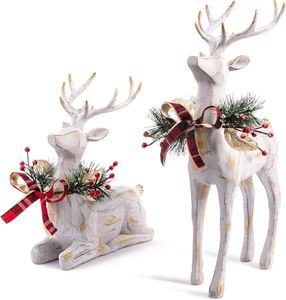 Regalos Clásicos de Navidad, Adornos de Mesa con Figuras de Ciervos Invernales, Figuras de Alces Navideños Multicolores de Plástico, Reno Navideño de Tamaño Personalizado - Product Image 1