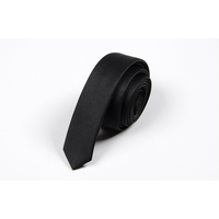 Cravate personnalisée en polyester tissé, couleur unie, coupe slim et étroite, avec logo personnalisé, fabrication en usine