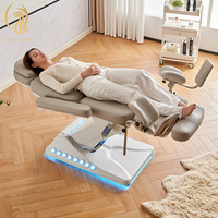 Table de massage électrique de luxe Chuque pour salon de beauté, avec 4 moteurs et commande au pied, idéale pour les soins cosmétiques et les extensions de cils
