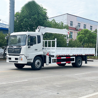 Offre Spéciale de grue à flèche télescopique Dongfeng de 8 tonnes grue montée sur camion manipulateur de grue de camion hydraulique avec télécommande