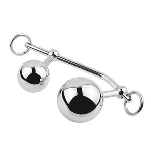 DK fábrica New <span class=keywords><strong>Anal</strong></span> Beads Aço Inoxidável Butt Hook Double Hole Insert <span class=keywords><strong>Sex</strong></span> <span class=keywords><strong>Toy</strong></span> Removível Dois Tamanho Bolas Para Feminino Masculino - Product Image 2