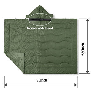 بطانية قابلة للارتداء مقاومة للماء 380T مع غطاء للرأس للنزهات والتخييم والرحلات الرياضية والرحلات البرية - Product Image 3