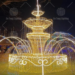 การแสดงแสงน้ำพุคริสต์มาสพร้อมโครงสร้าง LED 3 มิติ สำหรับตกแต่งภูมิทัศน์วันหยุดกลางแจ้งและพื้นที่เชิงพาณิชย์ - Product Image 6