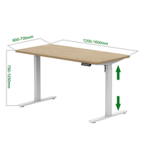 Bureau de travail électrique intelligent à hauteur réglable avec pied de table à moteur unique pour ordinateur, idéal pour le travail assis-debout