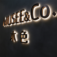 Logo Kartel 3D Kustom, Huruf Saluran Bercahaya dari Baja Anti Karat dan Aluminium untuk Tanda Kantor Kustom dengan Lampu LED