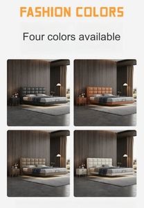 Camas flotantes de hotel, marcos de <span class=keywords><strong>cama</strong></span> de madera, bases con cabecero ligero, popular suspensión moderna, camas de plataforma tapizadas - Product Image 4