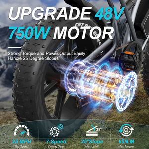 Bicicleta Eléctrica, Almacén en la UE, 1 Asiento, Jansno X50 Fatbike, 20*4 Pulgadas, Bicicleta Eléctrica de Montaña, Bicicleta Todoterreno, Bicicleta Eléctrica - Product Image 4