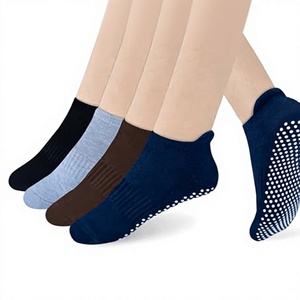 Seamless Custom Logo Grip Barre <b>Trampoline</b> Socks Ankle Pilates Non Slip Yoga Socks Lulu Compression Tube Crew Socks solid color - Product Image 3