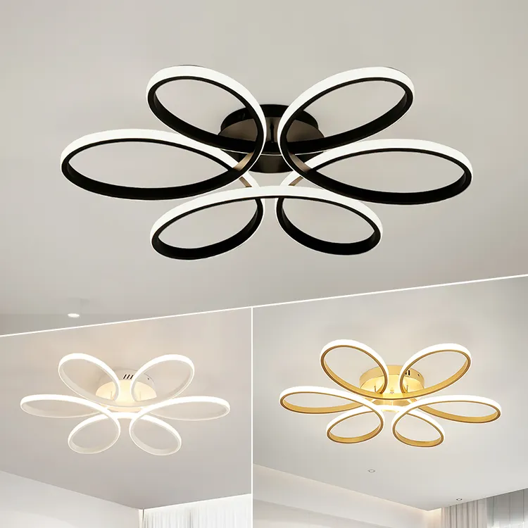 Nordic Style Flower Ceiling Lamp Balcony Office Study Multistage Light Fashion Style Led Ceiling Light