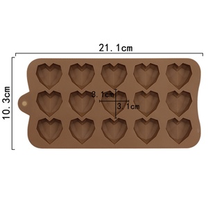 Molde de Silicona 3D Antiadherente con Forma de Corazón de Diamante de Fábrica TangChu para Hornear Fondant, Pasteles, Waffles, Barras de Chocolate, Moldes de Silicona para Repostería - Product Image 6